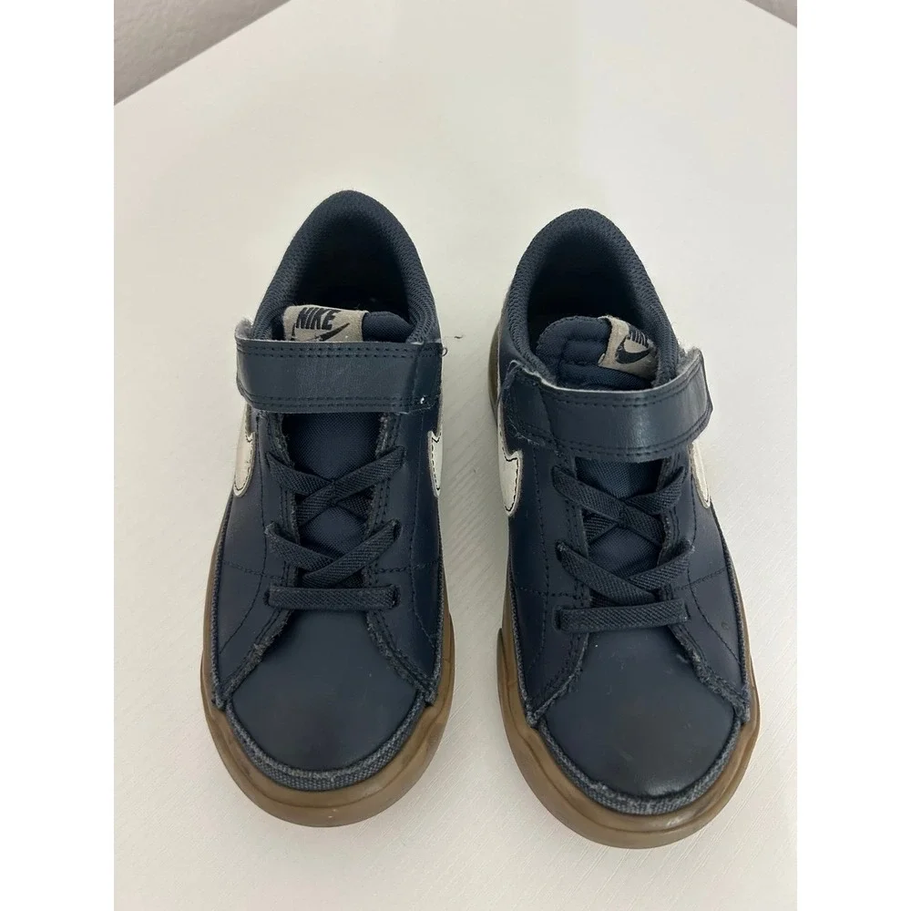 KIDS' TODDLER NIKE COURT LEGACY CASUAL SHOES Thunder Blue/Gum Light Brown 10c